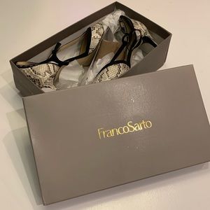 Franco Sarto snake patterned strappy heel